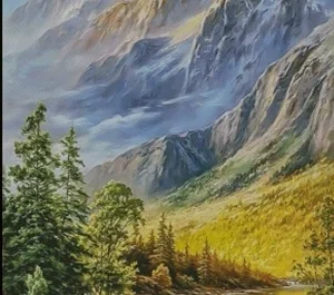 Golden Mountain Deer 14CT 16CT Print Canvas Cross Stitch DIY Set Kit Needlework Embroidery 201 Colors